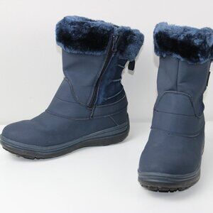 Mountain Warehouse Selkirk Fleece Lined Womens Snow Boots - Navy Blue Size 9